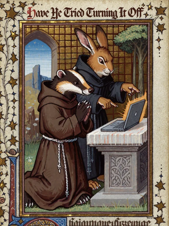 Illuminated Medieval Manuscript Illustration Of An Anthropom...