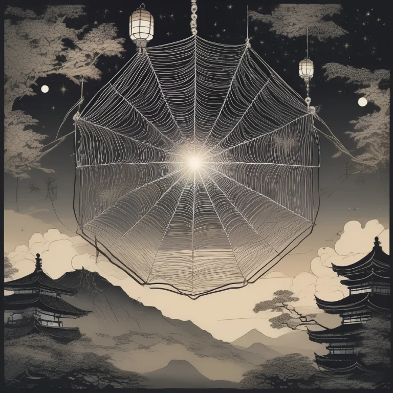 Masterpiece, Best Quality, A Spider Weaving Webs Of Pale Sta...