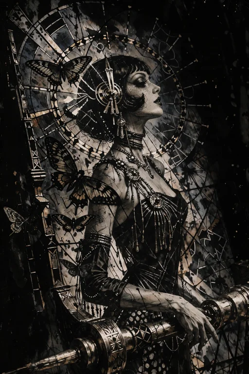 A Hyper-realistic Digital Painting Of A Woman Wearing A 1920...