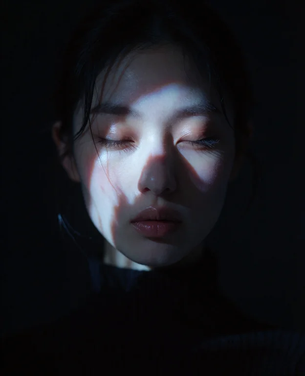 A Close-up, High-end Editorial Portrait Focusing On A Womans...