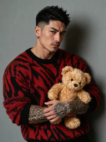 Photography Of A Handsome Muscular Tattooed Asian Guy With S... — Stable Diffusion AI Prompt: Photography of a handsome muscular tattooed asian guy with short black spiky tex...
