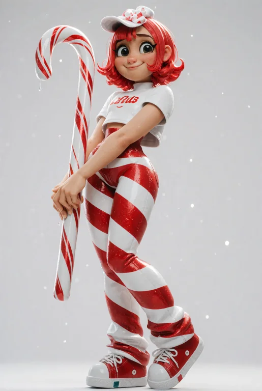 Woman, Solo, Smile, Candy Cane Clothing, Full Clothing, Curv...