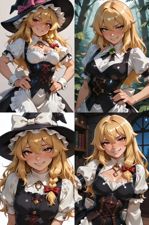 Marisa Kirisame, Confident Grin, Safe Loraturbo-anima-v41