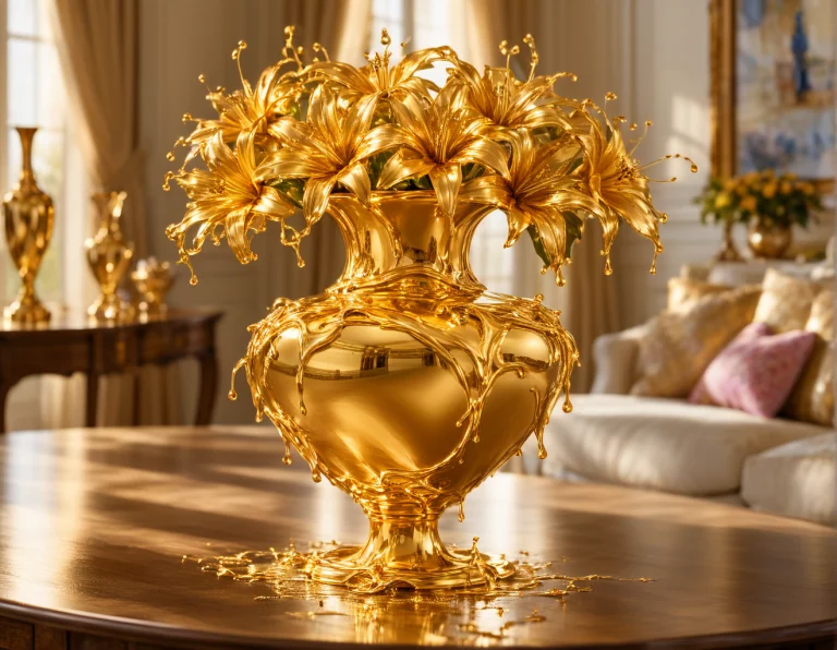 Masterpiece, Absurdres, Vibrant, A Vase, Centered On A Table...