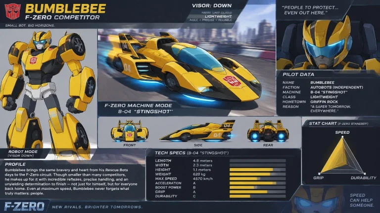Bumblebeerescuebot As A Visor Down F-zero Competitor With Te...