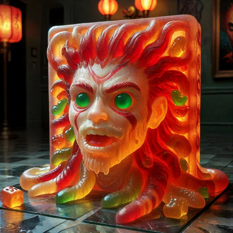Shiny Extreme Closeup Face, Translucent Medusa, Gummymorph G...