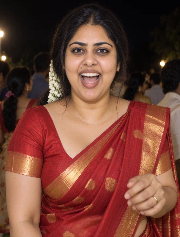Zxthara Woman, 35 Years Old, Waist-up, Candid Photo At A Wed...