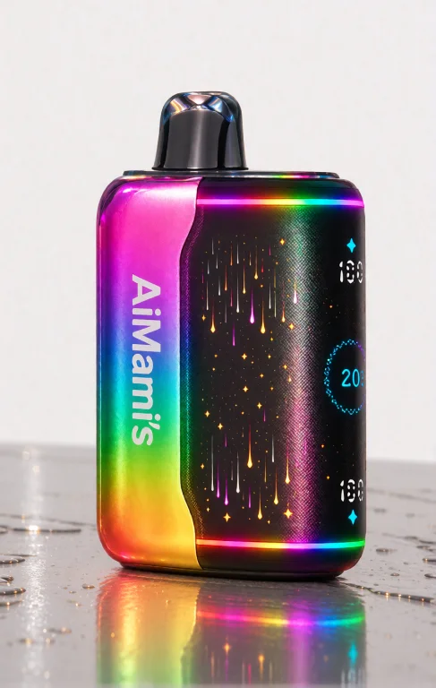 A Prduct Image Of A Rainbow Disposable-vape, The Vape Has Th...