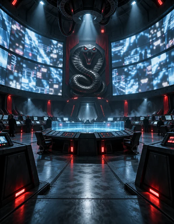 C0br4 B4s3, Photorealistic Cinematic Still Of A Vast Empty S...