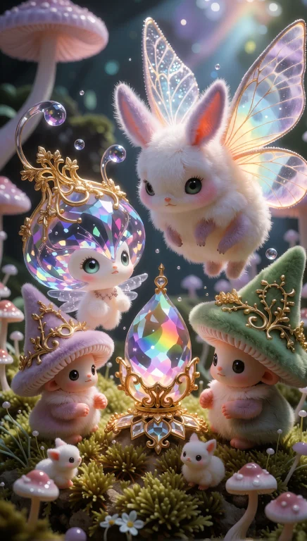Anime Fantasy Masterpiece Illustration Of A Microfauna Gathe...