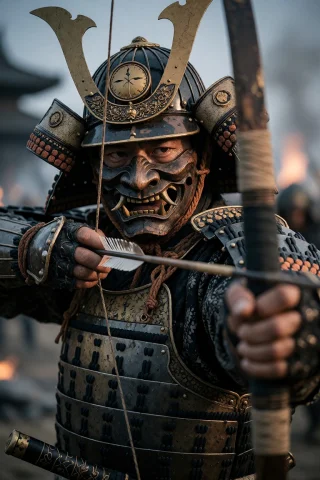 A Rugged, Battle-hardened Asian Man In His 40s Is Captured I... — Stable Diffusion AI Prompt: A rugged, battle-hardened Asian man in his 40s is captured in a close-up, his st...