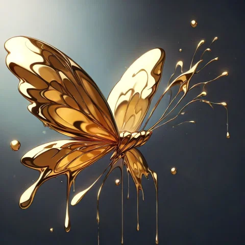 No Humans, Butterfly, Shiny, Liquidgoldmorph, Dripping — SDXL AI Prompt: No humans, butterfly, shiny, liquidgoldmorph, dripping