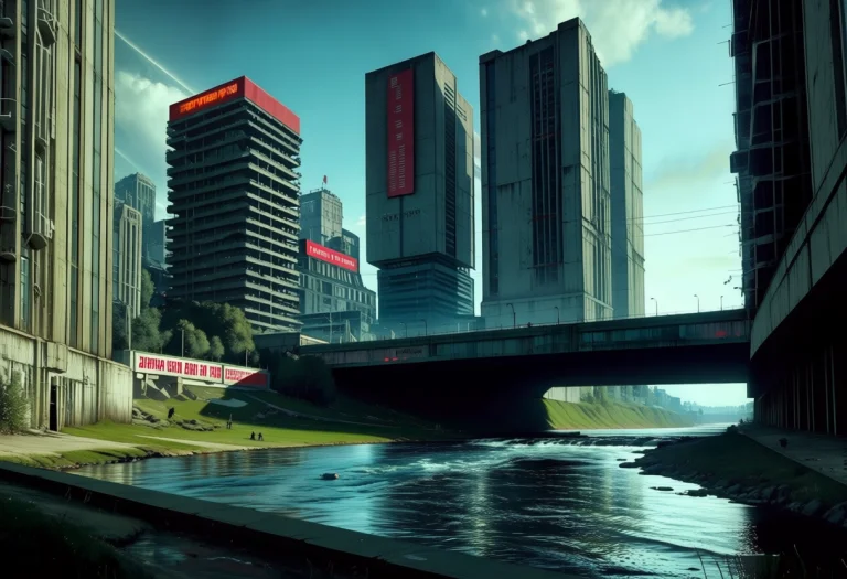 Sovietpunk, Sovietpunk Buildings. Futuristic Soviet City Wit...