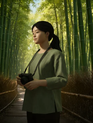 Ckiiistyle, Full-body Portrait Shot, A 3d Render Of A Serene... — Stable Diffusion AI Prompt: ckiiistyle, full-body portrait shot, a 3d render of a serene young woman taking...