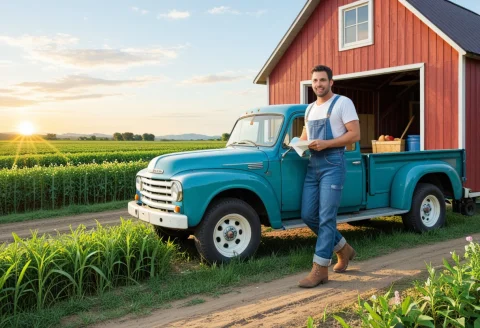Masterpiece, Best Quality, 1man, Middle-aged American Farmer... — Stable Diffusion AI Prompt: masterpiece, best quality, 1man, middle-aged American farmer, rugged face with s...