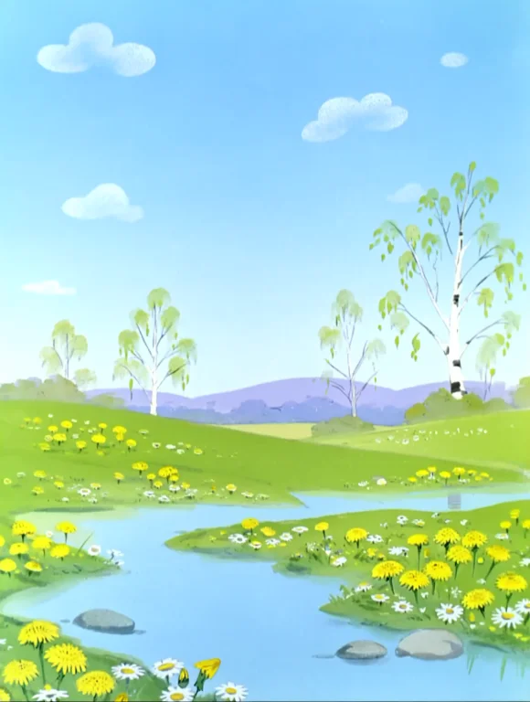 Soyuzmultfilmstyle, A Wide Shot Capturing The Serene Beauty...