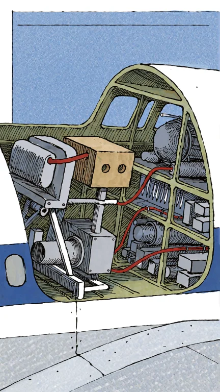 Illustration Of How An Airplane Works , Cutaway View Of Inte...