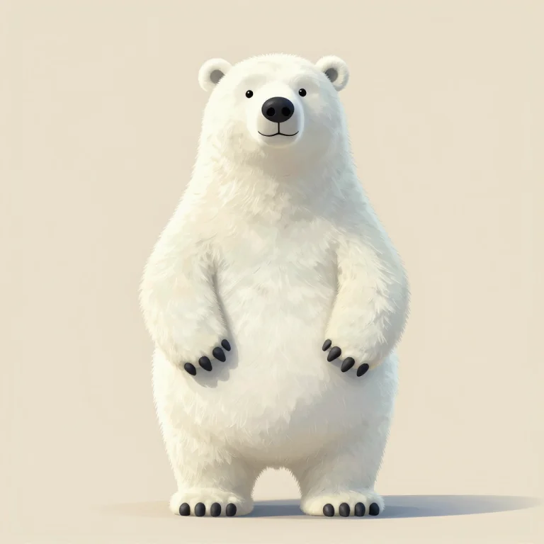 Un Oso Polar En Primer Plano Con Fondo Simple Plano