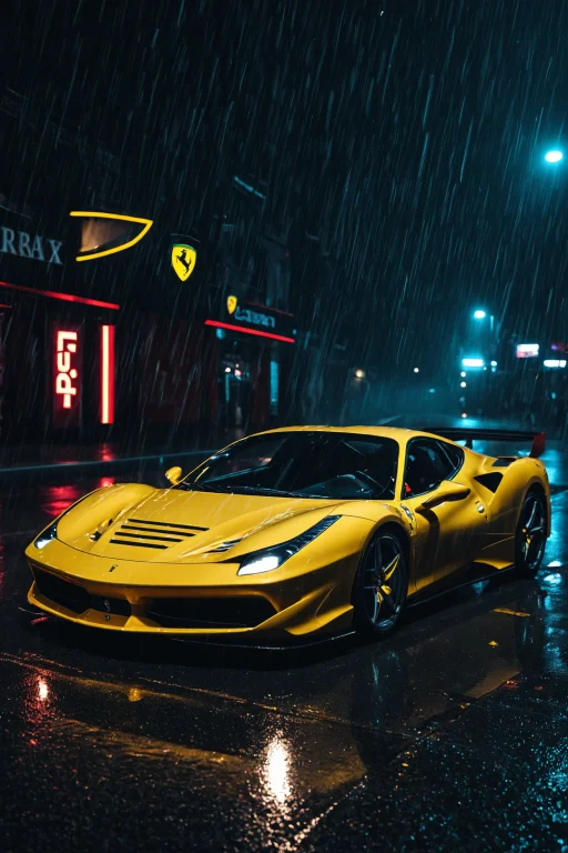 Neon Noir Racecar,loraferrari Focus0.0,8k Ultra Detail, Auto...