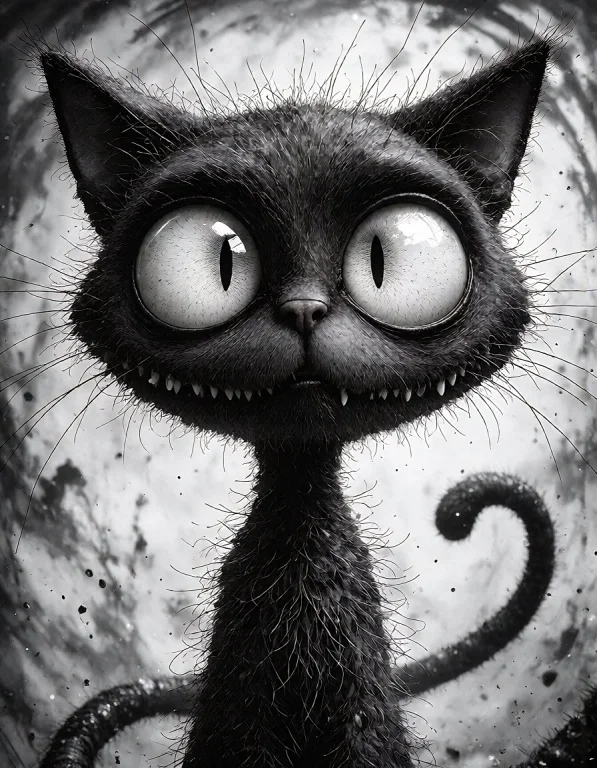 Highleveldescription A Black And White Digital Illustration...