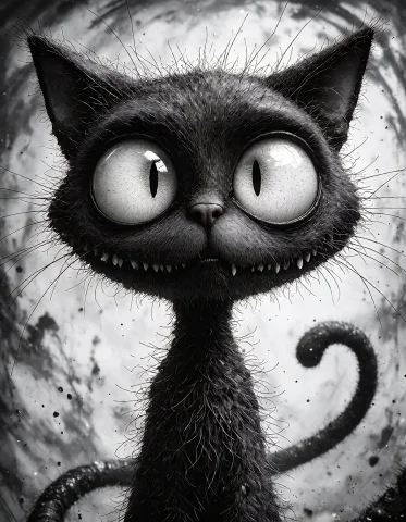Highleveldescription A Black And White Digital Illustration... — Stable Diffusion AI Prompt: { "high_level_description": "A black and white digital illustration of a spiky,...