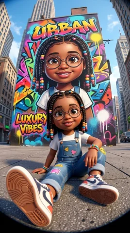 Urban Vibes 3D — GPT Image AI Prompt: Create an ultra-realistic, premium-quality 3D cartoon street-fashion photoshoot...