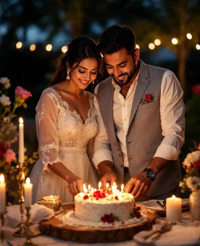 Sunset Birthday Romance — GPT Image AI Prompt: Create a cinematic outdoor birthday photoshoot of the couple from the uploaded r...