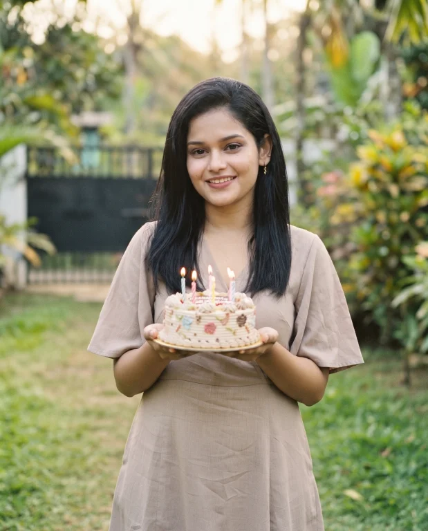 Vintage Film Birthday Portrait with Pastel Tones and Kodak Portra Aesthetic