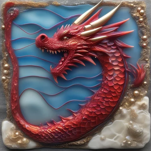 Fused Glass,jewels,dragon,majestic,detailed,red Scales,glowi... — SDXL AI Prompt: fused glass,jewels,dragon,majestic,detailed,red scales,glowing,masterpiece,high...