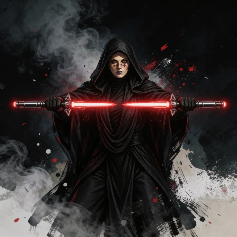 Render The Image Of The Woman In The Black Cloak, With Doubl...