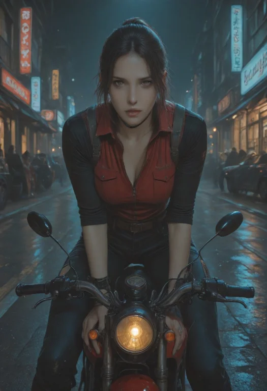 Resident Evil,claire Redfield, Night Raccon City,motocycle,d...