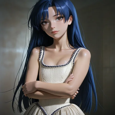 Loraanima-turbo-lora-v0.20.8, Loradaerh5le878c73chvorg0.8 Ch... — Stable Diffusion AI Prompt: , Chihaya, dark blue hair, very long hair,Straight hair, curtain-style bangs,lo...