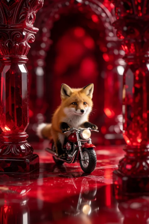 A Breathtaking Macro Photograph Of A Cute Real Red Fox Ridin...