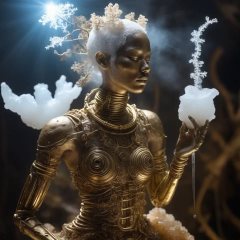 Jinkstyle, Jsolarumcuisine, Shamanic Mechanical-organic Hybr... — SDXL AI Prompt: jink_style, jsolarum_cuisine, shamanic mechanical-organic hybrid figure, undergr...