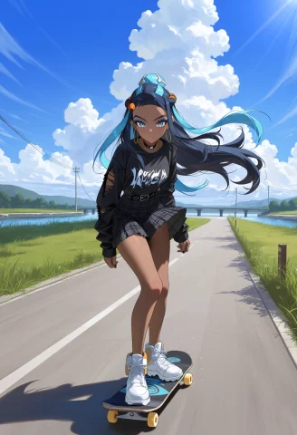 Masterpiece, Best Quality, 1girl, Solo, Nessa Pokemon, Blue... — Stable Diffusion AI Prompt: masterpiece, best quality, 1girl, solo, nessa \(pokemon\), blue eyeshadow, long...