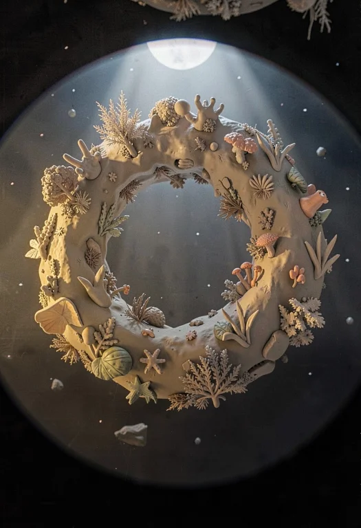 A Habitat Ring Turning Slowly Against The Void, Clay Render,...