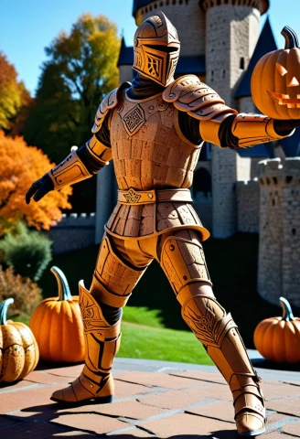 Closeup Tan Color Cork Armor Knight, Sofy Edge Cork, Porous... — SDXL AI Prompt: closeup Tan Color Cork armor knight, sofy edge Cork, Porous Surface texture, irr...