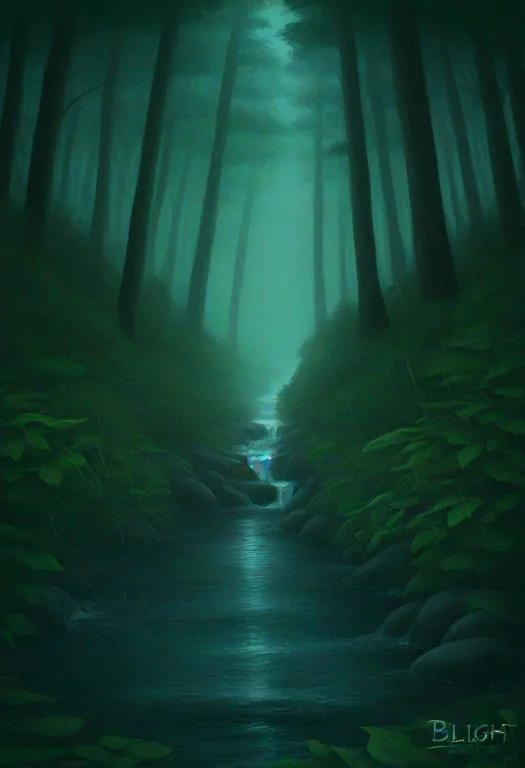 Forest,blight,rainy,stream,green Leaves
