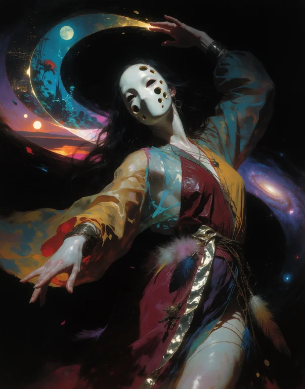 A Surreal Cinematic Fantasy Close-up Of A Beautiful, Feminin...