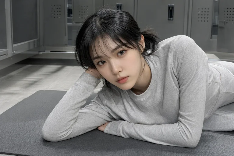 Close-up Of A Young K-pop Idol With Black Hair In A Ponytail...