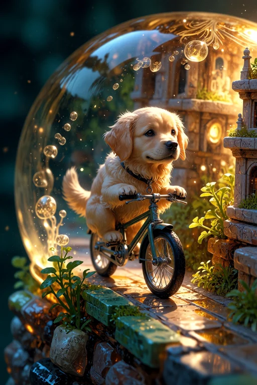 , A Breathtaking Macro Photograph Of A Cute Real Golden Retr...