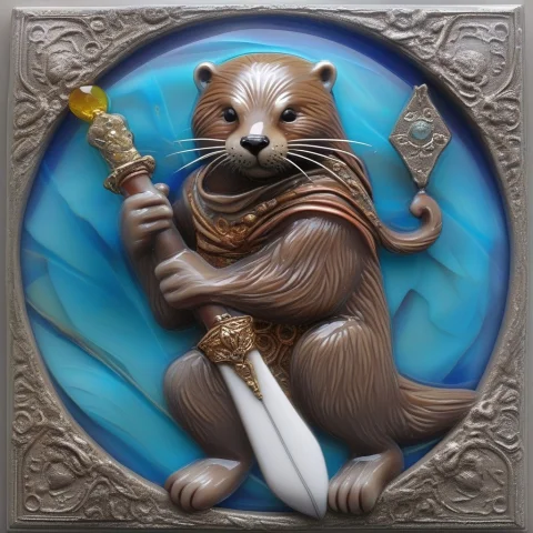Fused Glass,jewels,otter,spear,wielding Weapon,ornate Shield... — SDXL AI Prompt: fused glass,jewels,otter,spear,wielding weapon,ornate shield,heroic,male,masterp...