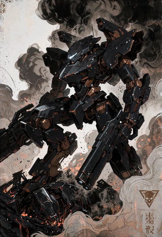An Armored Coreinspired Medium-armored Combat Mech Standing...