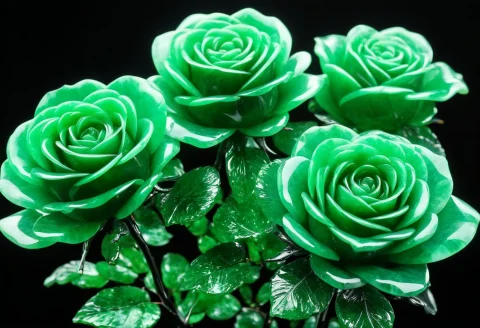 High Quality, Best Quality, Roses Made Of Jade, Dual-tone, J... — SDXL AI Prompt: High quality, best quality, roses made of jade, dual-tone, jade, high gloss, gem...