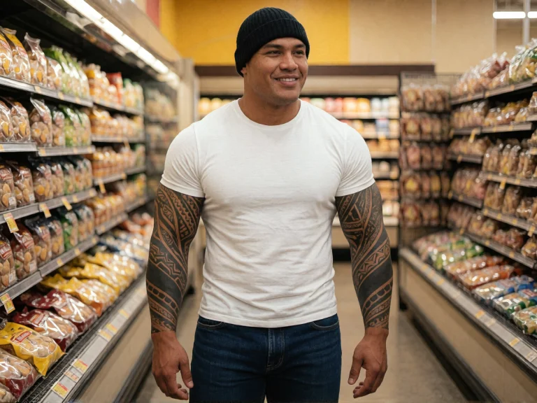 Photography Of A Very Muscular Handsome 34-year-old Polynesi...