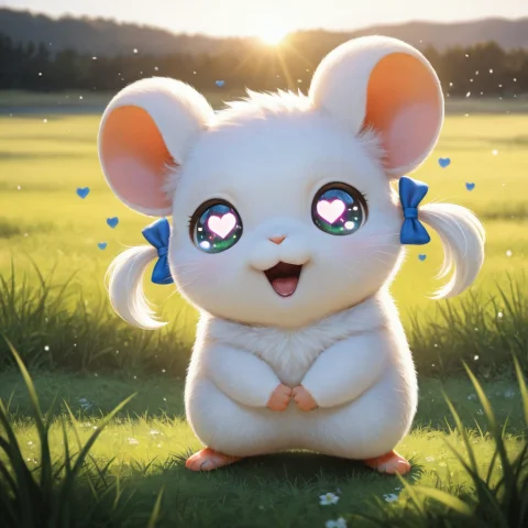 Lorahamtaro2.1duoym640.7, Solo, Bijou, Hamster, Girl, White,... — Stable Diffusion AI Prompt: , solo, Bijou, hamster, girl, white, two pigtails, two blue bows, green highligh...