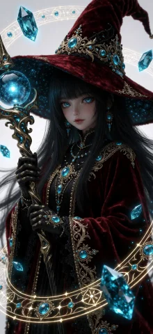 Ta86wistfall, Close Up, A Powerful Kawaii Cyberpunk Witch Gi... — Stable Diffusion AI Prompt: ta86_wistfall, (close up), a powerful kawaii cyberpunk witch girl with long blac...
