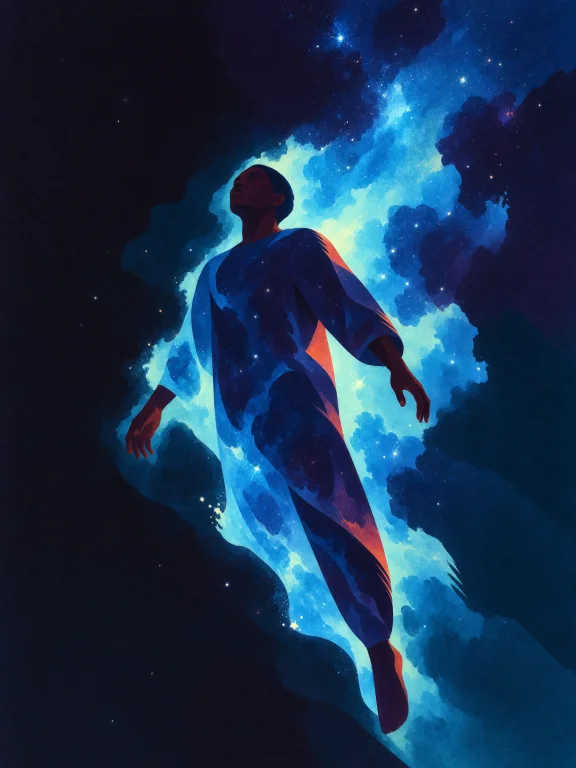 Vtxserrave, A Dark Figure Weightlessly Suspended In The Nigh...