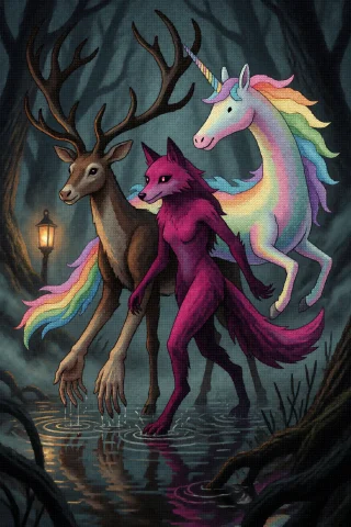 Dfl1sa, Abmridery, Digital Cross-stitch Art, Cross-stitch Em... — Stable Diffusion AI Prompt: dfL1sa, Abmridery, digital cross-stitch art, cross-stitch embroidery style. The...