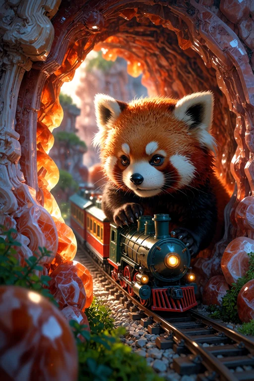 , A Breathtaking Macro Photograph Of A Cute Real Red Panda R...